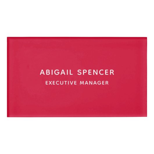 Badge D'identification Moderne simple cerise rouge professionnel (Devant)