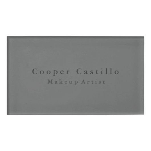 Badge D'identification Moderne Simple Dim Gris Professionnel Moderne (Devant)