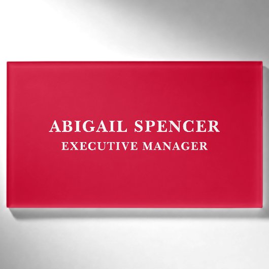 Badge D'identification Moderne Simple Élégant Cerise Rouge Professionnel (Devant)