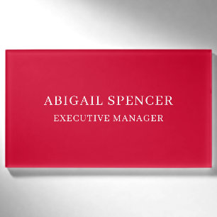 Badge D'identification Moderne Simple Élégant Cerise Rouge Professionnel