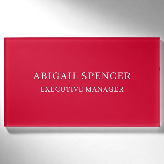 Badge D'identification Moderne Simple Élégant Cerise Rouge Professionnel (Devant)