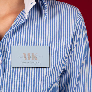 Badge D'identification Modert Mocha Mousse Monogram Poussiéreux Bleu