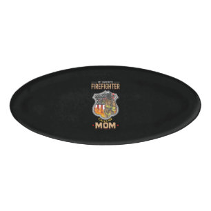 Badge D'identification Mon pompier favori m'appelle maman pompier