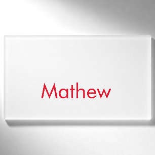 Badge D'identification monogramme de lettre initiale simple ajoutez votre