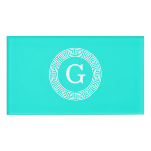 Badge D'identification Monogramme principal grec blanc d'initiale de