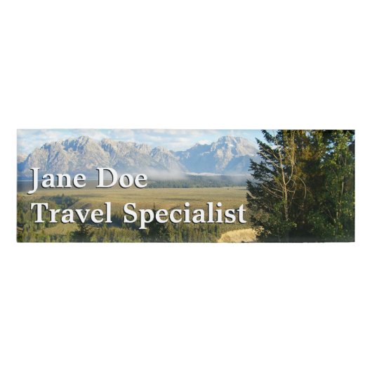 Badge D'identification Montagnes et rivière de Jackson Hole (Devant)