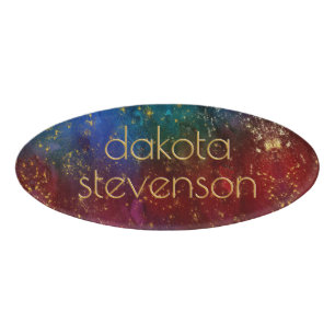 Badge D'identification Moody Ombre Psychedelic Grunge Stardust Branding