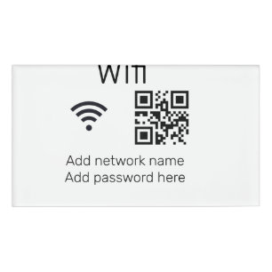 Badge D'identification Mot de passe Wifi signer ajouter le code Q R ici d
