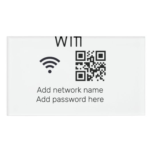 Badge D'identification Mot de passe Wifi signer ajouter le code Q R ici d (Devant)