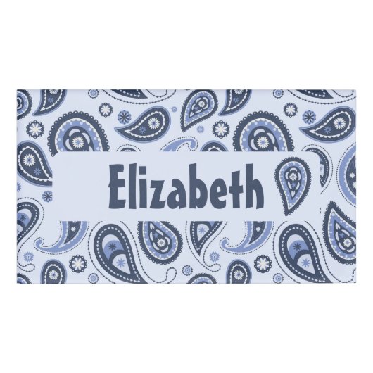 Badge D'identification Motif Blue Paisley (Devant)