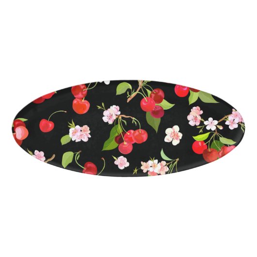 Badge D'identification Motif cerise 2 (Devant)