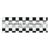 Badge D'identification Motif Checkered noir et blanc (Devant)