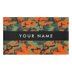 Badge D'identification Motif de camouflage orange, Votre nom, Personnalis