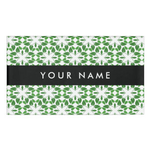 Badge D'identification Motif de feuille, feuilles vertes, votre nom