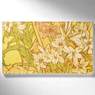 Badge D'identification Motif de fleurs de lys d'Alphonse Mucha : Art nouv