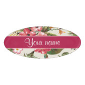 Badge D'identification Motif de fleurs tropical de ketmie (Devant)