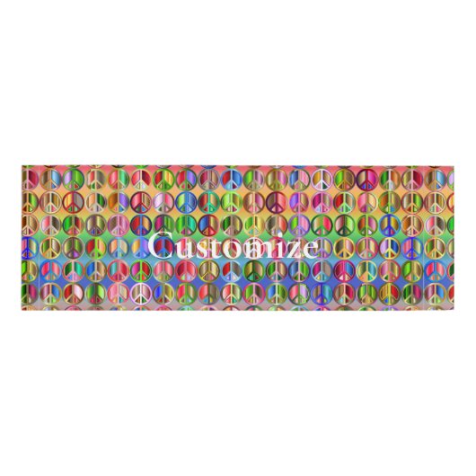 Badge D'identification motif de symboles de paix multicolores (Devant)