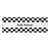 Badge D'identification Motif de tableau de bord noir et blanc (Devant)