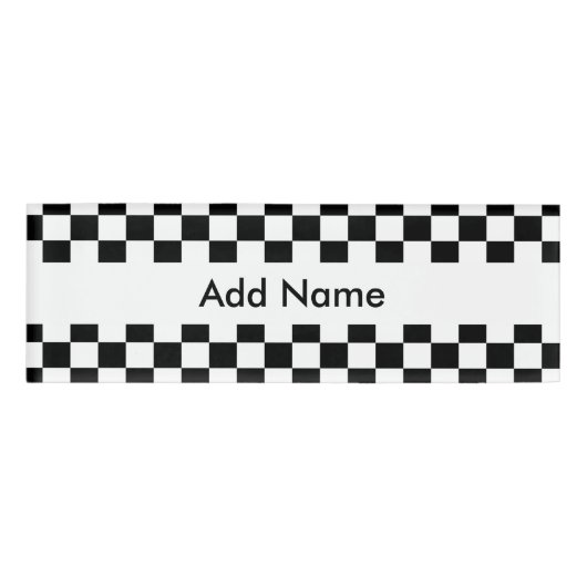 Badge D'identification Motif de tableau de bord noir et blanc (Devant)