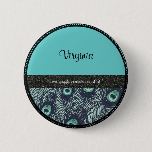 Badge d'identification: Motif et turquoise (Devant)