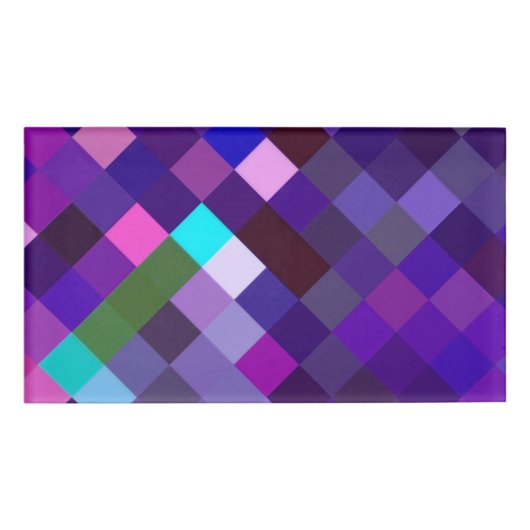 Badge D'identification Motif Pixelé - Violet (Devant)