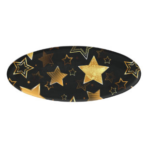 Badge D'identification Motif sans couture avec étoiles d'or