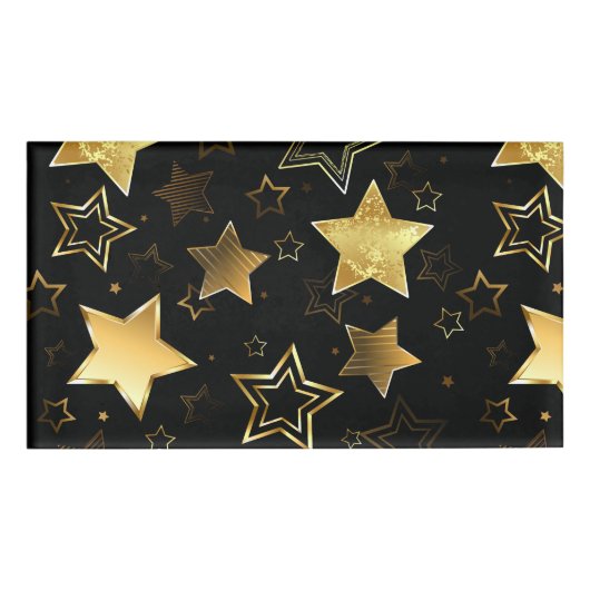 Badge D'identification Motif sans couture avec étoiles d'or (Devant)