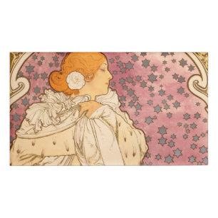 Badge D'identification Mucha Art nouveau femme beauté