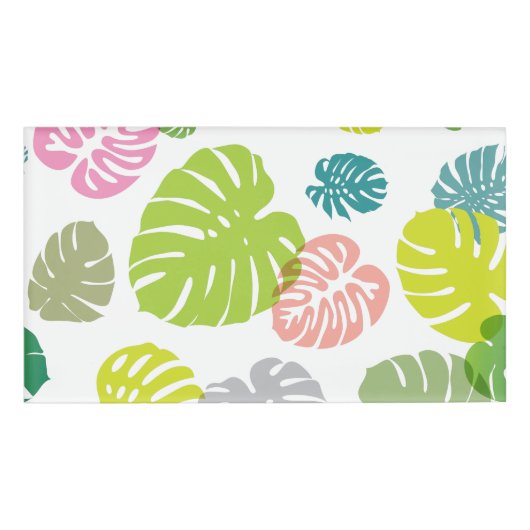 Badge D'identification Multicolor Feuilles tropicaux (Devant)