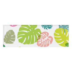 Badge D'identification Multicolor Feuilles tropicaux