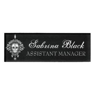 Badge D'identification Nametag chic de coutume de crâne de sucre de