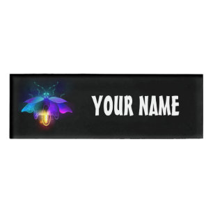 Badge D'identification Neon Firefly sur noir