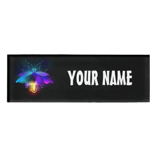 Badge D'identification Neon Firefly sur noir (Devant)