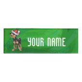 Badge D'identification Noël Chihuahua sur vert (Devant)