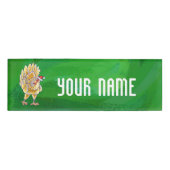 Badge D'identification Noël Du Poulet Sur Vert (Devant)