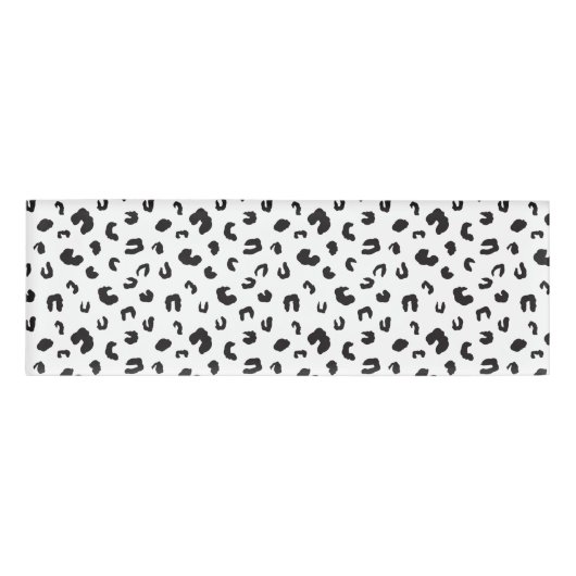 Badge D'identification Noir et blanc Empreinte de léopard (Devant)