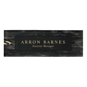 Badge D'identification Noir Marbre Mâle Employé (Devant)