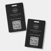 Badge d'identification noir personnalisé élégant – (Avant & arrière)