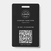 Badge d'identification noir personnalisé élégant – (Arrière)