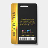 Badge d'identification noir personnalisé pour empl (Arrière)