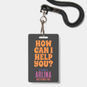 Badge d'identification noir pour les services aux (Avant avec lanière)