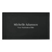 Badge D'identification Noir Professionnel Plain Moderne (Devant)