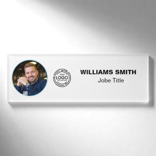 Badge D'identification Nom de photo de logo d'entreprise minimaliste