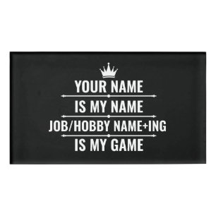 Badge D'identification Nom du travail et du passe-temps Funny personnalis