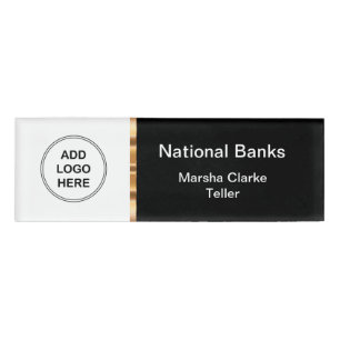 Badge D'identification Nom du vendeur de banque classique Insigne Modèle