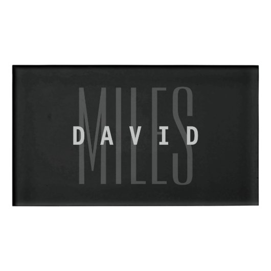 Badge D'identification Nom et nom de famille du chevauchement moderne (Devant)