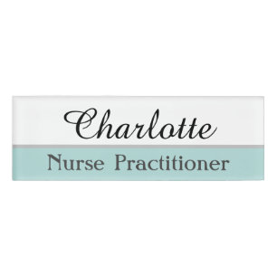 Badge D'identification Nom et titre de l'employé sur fond sarcelle