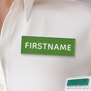 Badge D'identification Nom et titre faits sur commande de base - vert et
