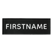 Badge D'identification Nom et titre personnalisés de base - noir et blanc (Devant)