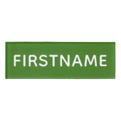 Badge D'identification Nom et titre personnalisés de base - vert et blanc (Devant)